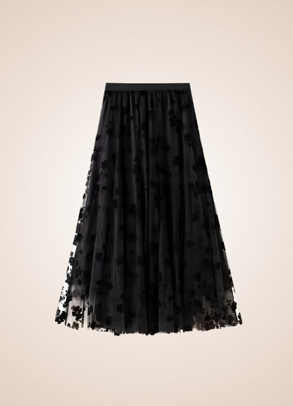 Steampunk Flower Pattern Tulle Skirt - Steampunk Australia