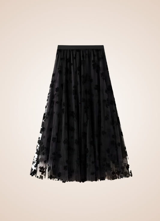Steampunk Flower Pattern Tulle Skirt - Steampunk Australia