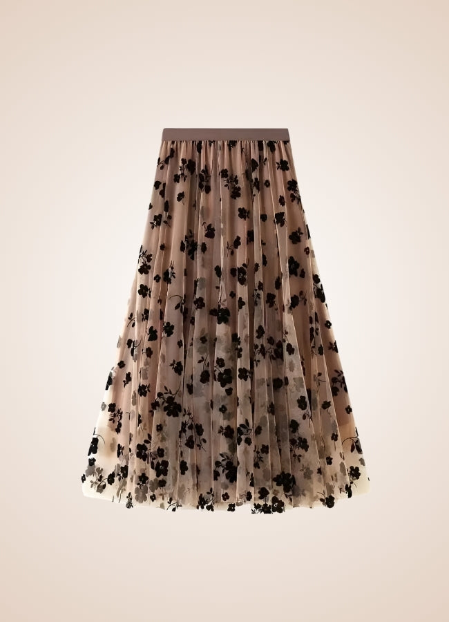 Steampunk Flower Pattern Tulle Skirt - Steampunk Australia