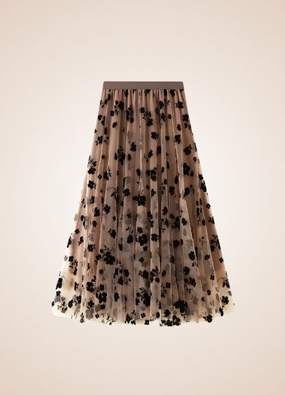 Steampunk Flower Pattern Tulle Skirt - Steampunk Australia