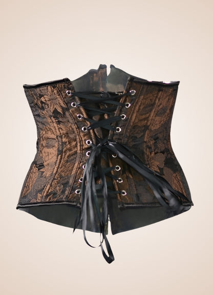 Steampunk Flower Pattern Underbust Corset - Steampunk Australia