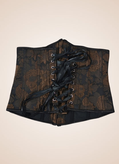 Steampunk Flower Pattern Underbust Corset - Steampunk Australia