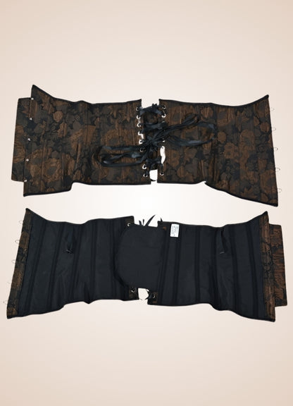 Steampunk Flower Pattern Underbust Corset - Steampunk Australia