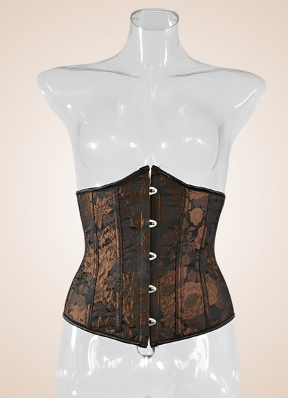Steampunk Flower Pattern Underbust Corset - Steampunk Australia