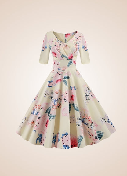 Steampunk Flower Print Dress - Steampunk Australia