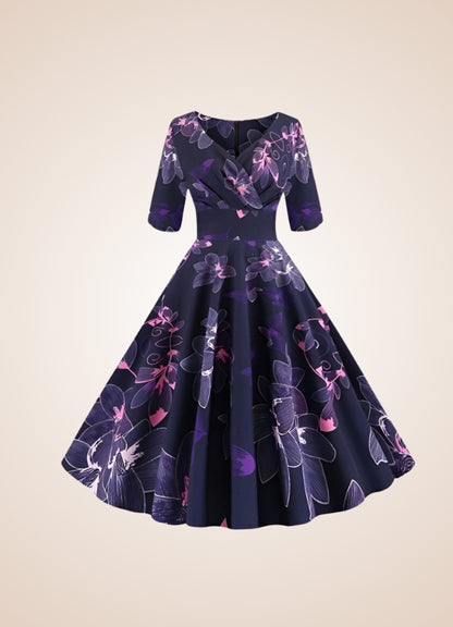 Steampunk Flower Print Dress - Steampunk Australia