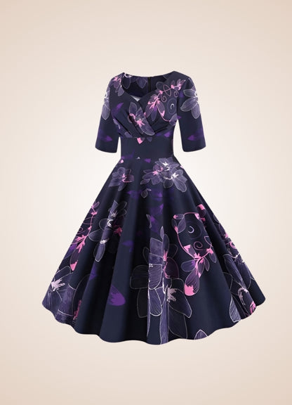 Steampunk Flower Print Dress - Steampunk Australia