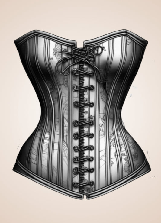 Steampunk Gear Pattern Corset - Steampunk Australia