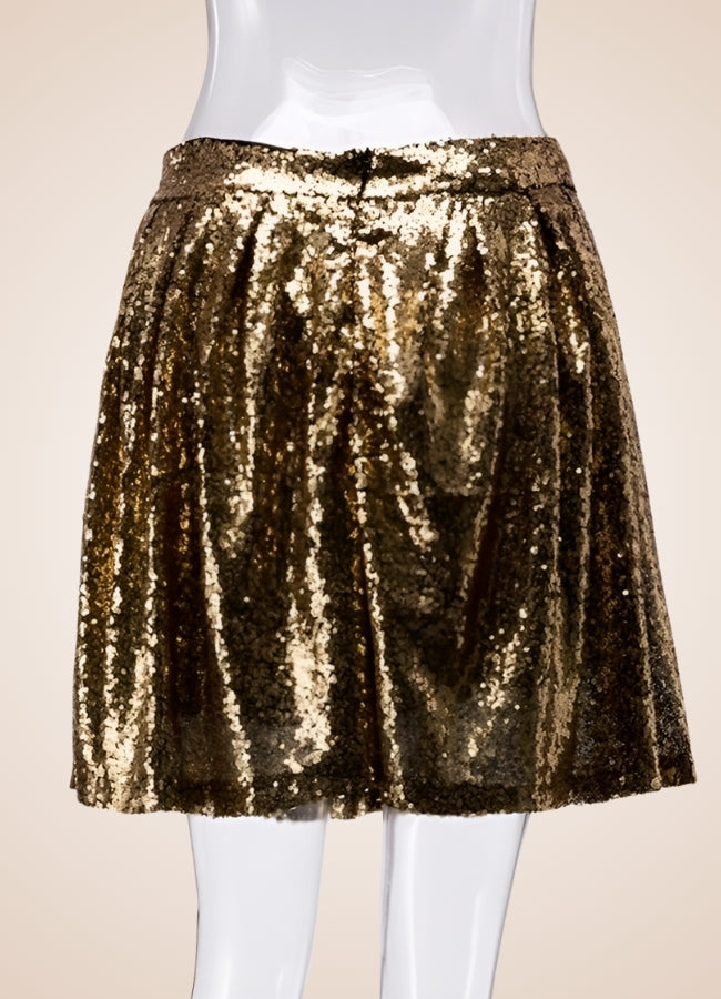 Steampunk Golden Mini Skirt - Steampunk Australia