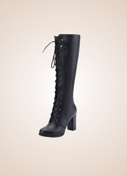 Steampunk Goth Black Chunky Boots - Steampunk Australia