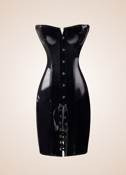 Steampunk Goth Leather Corset Dress - Steampunk Australia