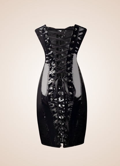 Steampunk Goth Leather Corset Dress - Steampunk Australia