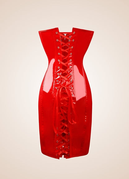 Steampunk Goth Leather Corset Dress - Steampunk Australia