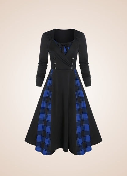 Steampunk Goth Long Sleeve Dress - Steampunk Australia
