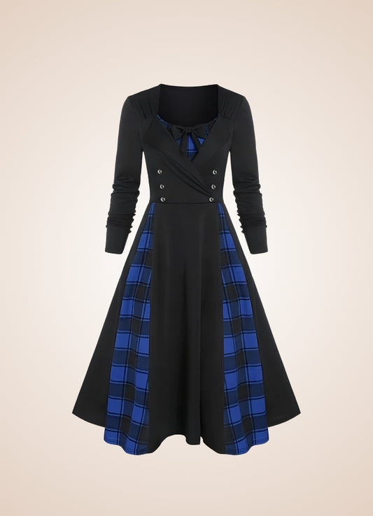 Steampunk Goth Long Sleeve Dress - Steampunk Australia