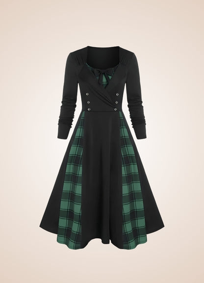 Steampunk Goth Long Sleeve Dress - Steampunk Australia