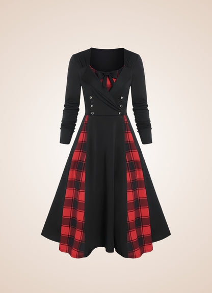 Steampunk Goth Long Sleeve Dress - Steampunk Australia