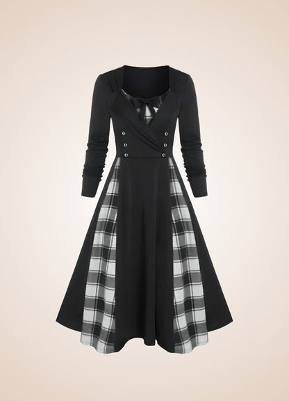 Steampunk Goth Long Sleeve Dress - Steampunk Australia