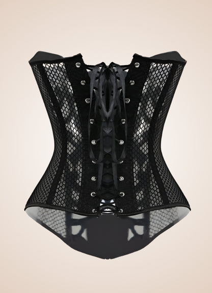 Steampunk Gothic Mesh Corset - Steampunk Australia