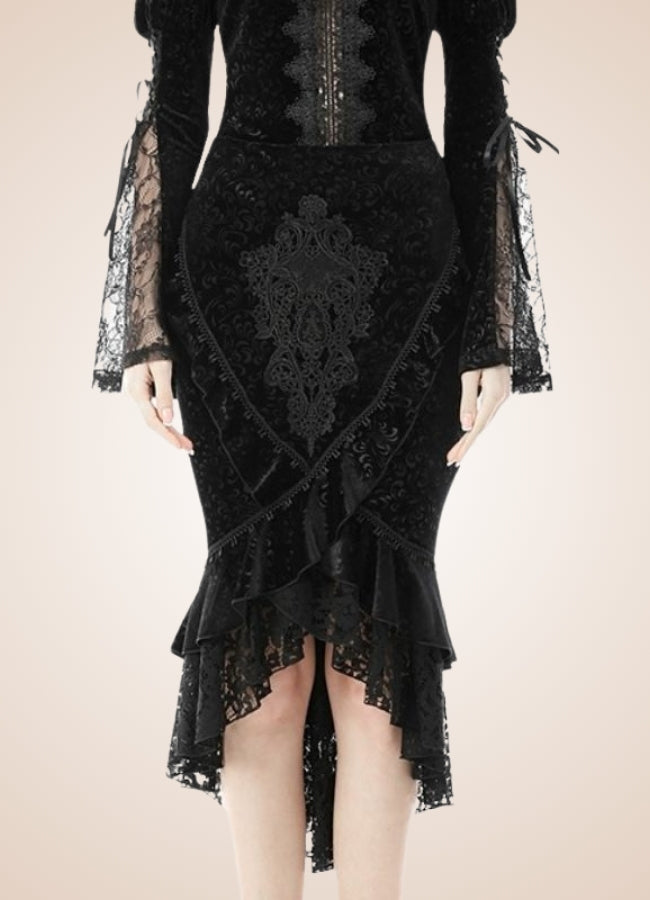 Steampunk Gothic Trumpet Skirt - Steampunk Australia