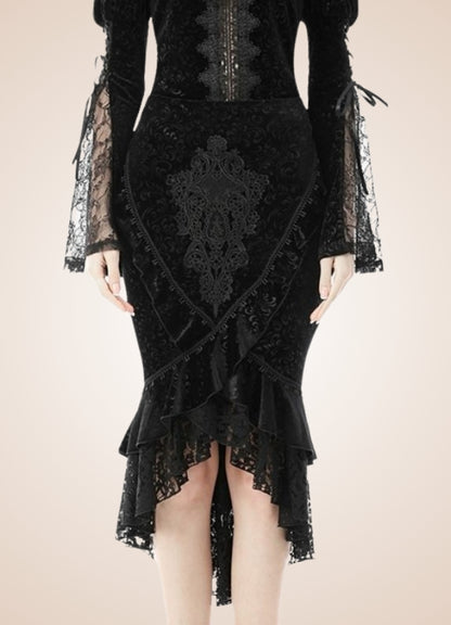 Steampunk Gothic Trumpet Skirt - Steampunk Australia