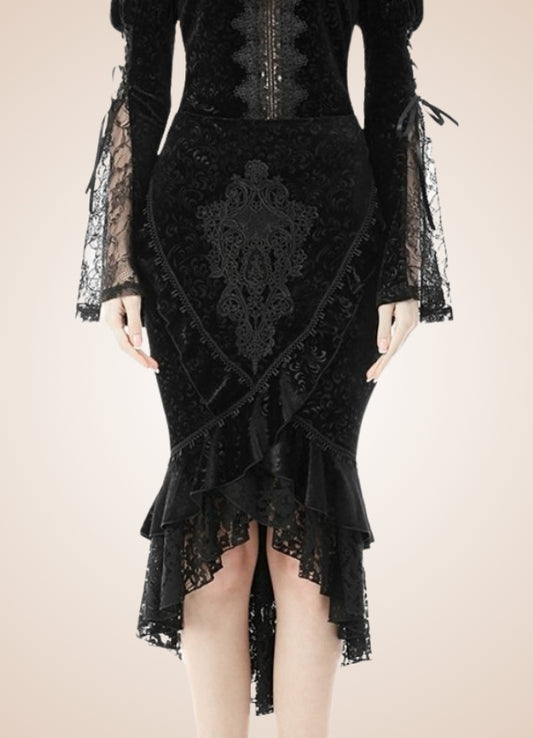 Steampunk Gothic Trumpet Skirt - Steampunk Australia