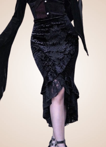 Steampunk Gothic Trumpet Skirt - Steampunk Australia