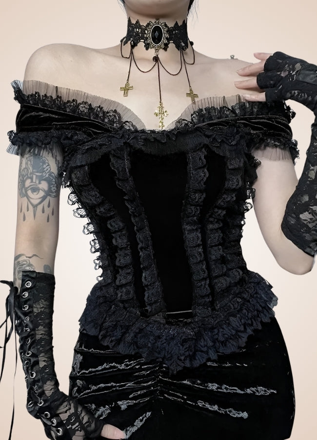 Steampunk Gothic Velvet Top - Steampunk Australia