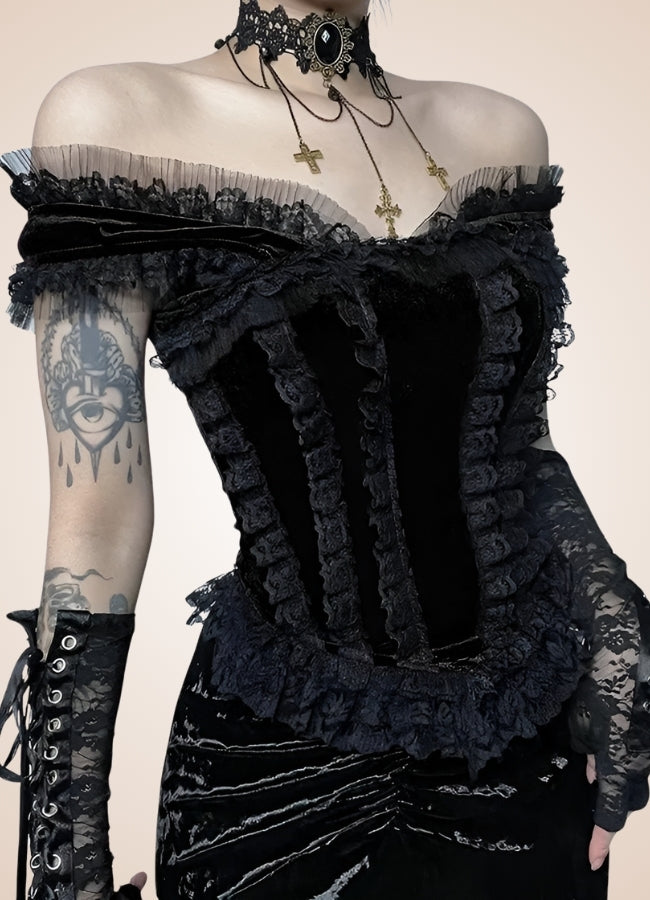 Steampunk Gothic Velvet Top - Steampunk Australia
