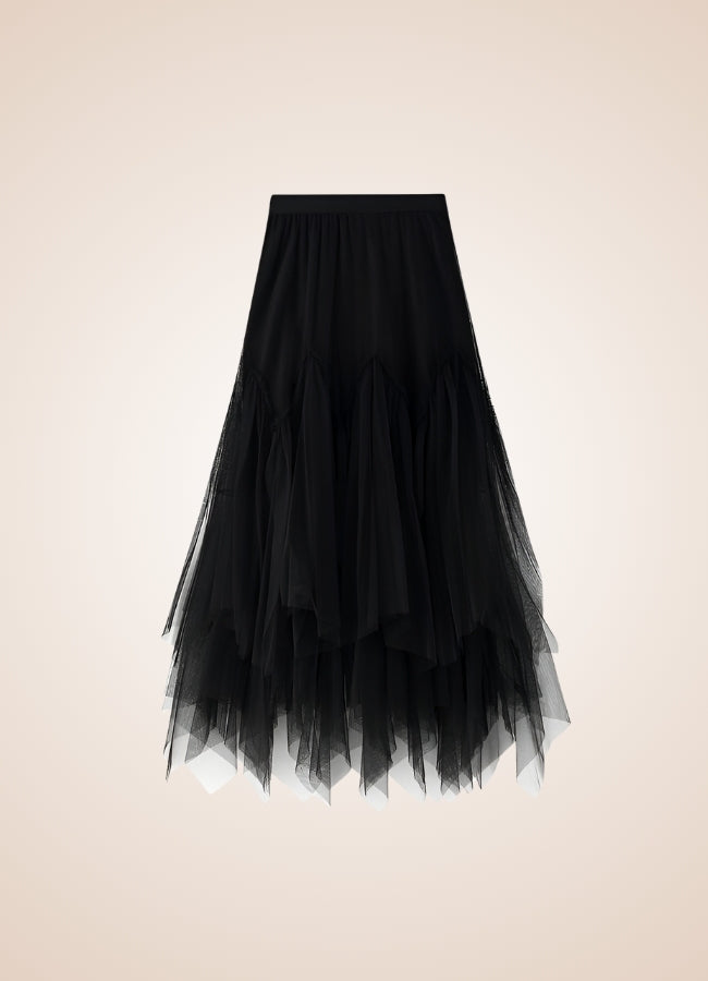 Steampunk Irregular Long Tulle Skirt - Steampunk Australia