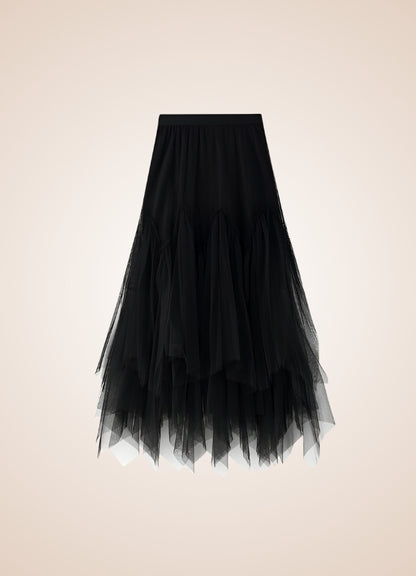 Steampunk Irregular Long Tulle Skirt - Steampunk Australia