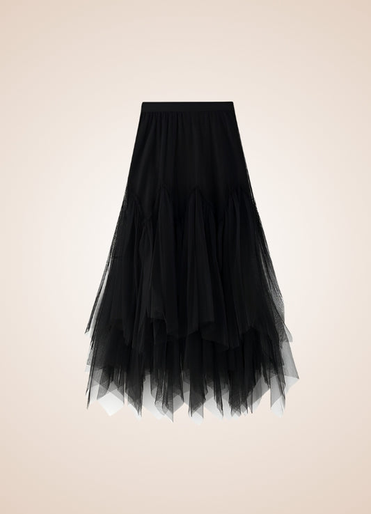 Steampunk Irregular Long Tulle Skirt - Steampunk Australia