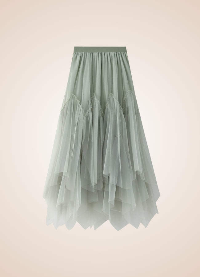Steampunk Irregular Long Tulle Skirt - Steampunk Australia