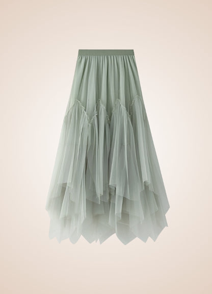 Steampunk Irregular Long Tulle Skirt - Steampunk Australia