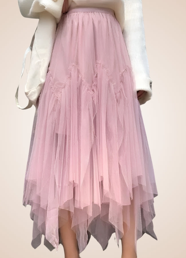 Steampunk Irregular Long Tulle Skirt - Steampunk Australia
