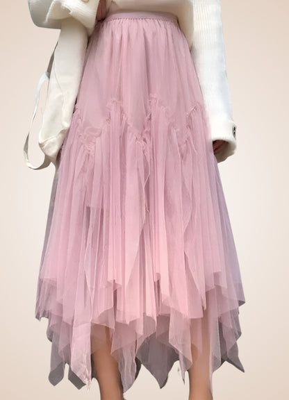 Steampunk Irregular Long Tulle Skirt - Steampunk Australia