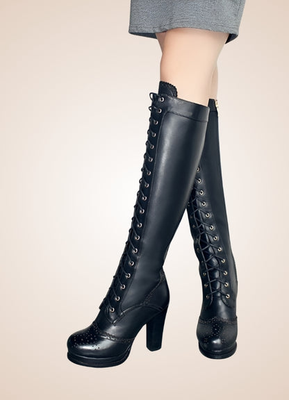 Steampunk Lace Up Long Boots - Steampunk Australia