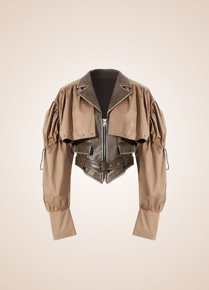 Steampunk Leather Crop Top Jacket - Steampunk Australia