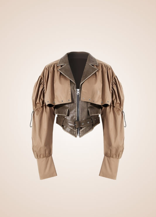 Steampunk Leather Crop Top Jacket - Steampunk Australia
