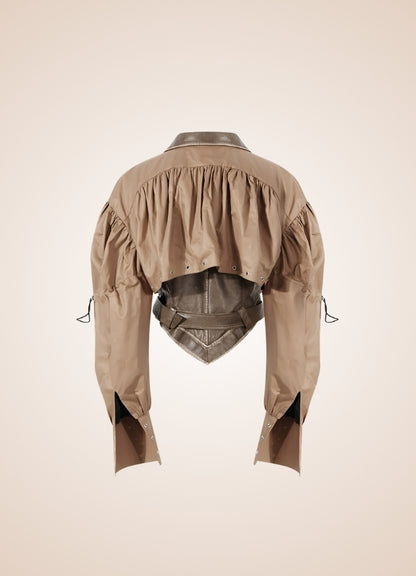Steampunk Leather Crop Top Jacket - Steampunk Australia