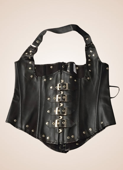Steampunk Leather Gothic Corset - Steampunk Australia
