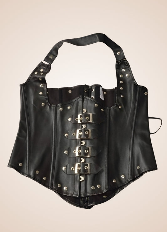 Steampunk Leather Gothic Corset - Steampunk Australia
