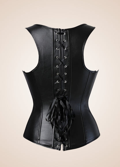 Steampunk Leather Overbust Dress - Steampunk Australia