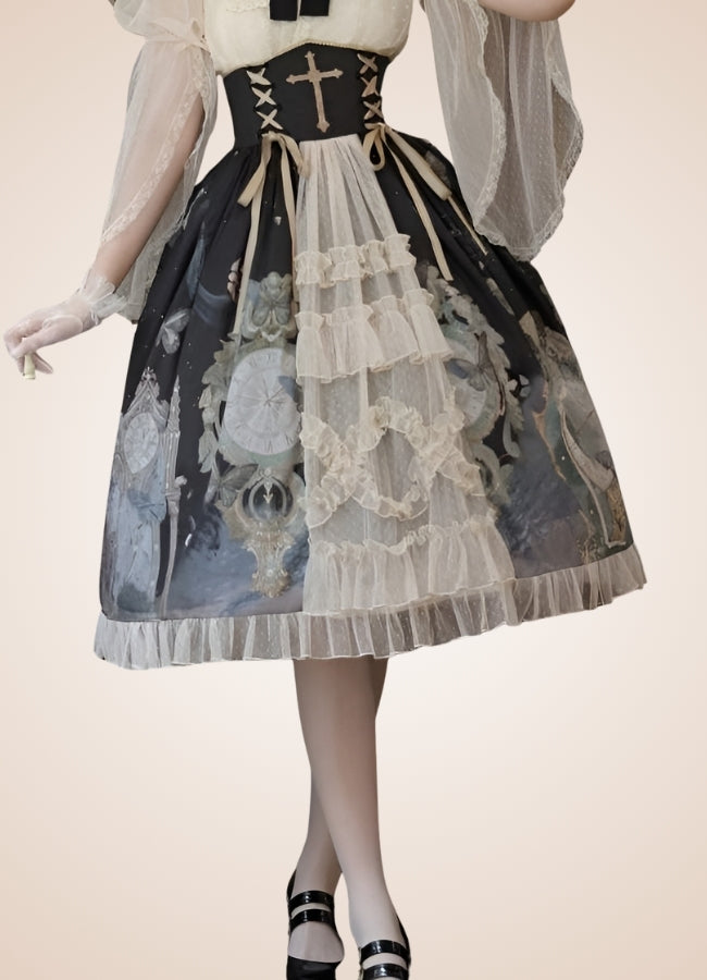 Steampunk Mesh Lolita Skirt - Steampunk Australia