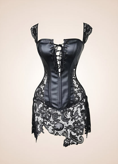Steampunk Mesh Long Corset - Steampunk Australia