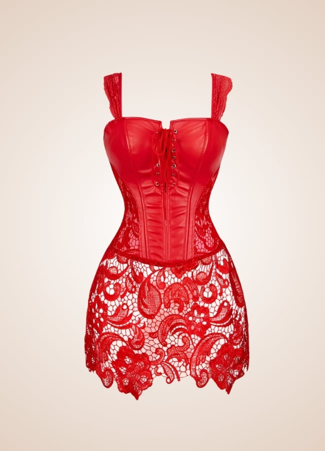 Steampunk Mesh Long Corset - Steampunk Australia
