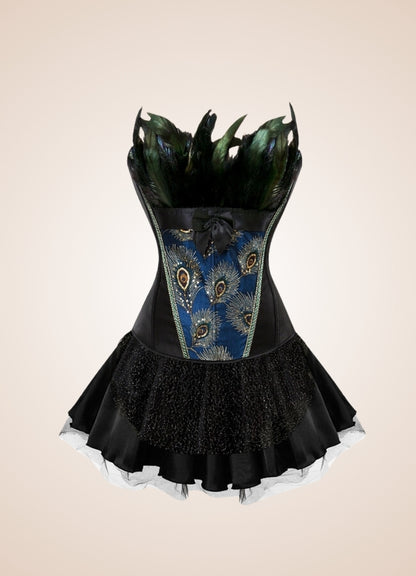 Steampunk Peacock Corset Dress - Steampunk Australia
