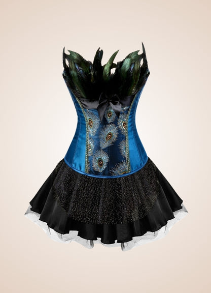 Steampunk Peacock Corset Dress - Steampunk Australia