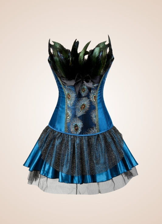 Steampunk Peacock Corset Dress - Steampunk Australia