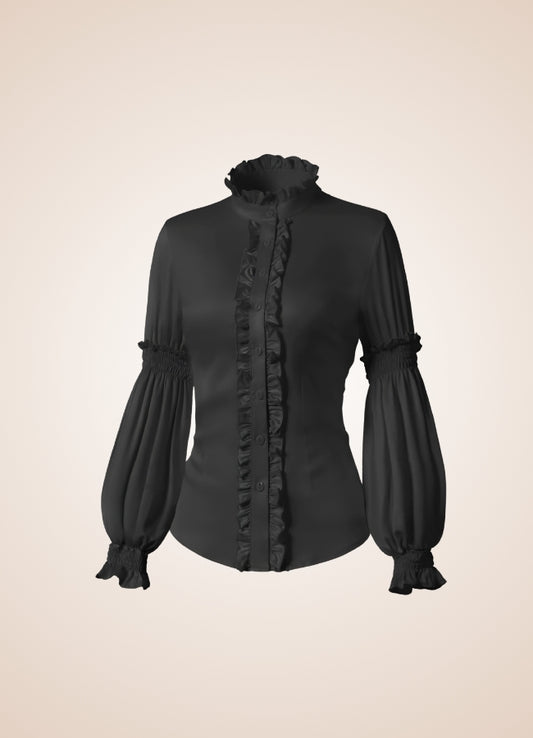 Steampunk Pleated Lantern Long Sleeve Shirt - Steampunk Australia